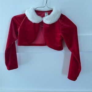 Cherokee Red Bolero with White Faux Fur